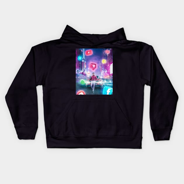 Like, Comment, & Share Kids Hoodie by Aniket Patel